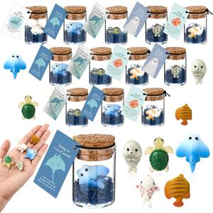 Fumete 35 Set Employee Appreciation Gifts Bulk for Coworkers Staff - Thank You Desk Pet Animal Pun Note Card Teacher Appreciation Gifts for Volunteer Nurses Team Graduation Party Favors (Sea)