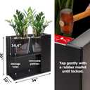 Metal Large Rectangular Planter Box Outdoor 30" H x 34" W x 10" D,Tall Flower Pot with Quick Installation,Long Black Planters for Outdoor Plants with Drainage Holes for Plants,Patio,Garden