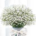 Der Rose 12Pcs Babys Breath Artificial Flowers White Fake Babies Breath Gypsophila Bulk Real Touch Faux Baby's Breath Flowers DIY for Wedding Centerpieces Floral Arrangements Home Party Decoration
