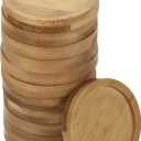 PATIKIL Plant Pot Saucer, 12 Pack 2.6 Inch OD Bamboo Round Flower Drip Tray for Indoors