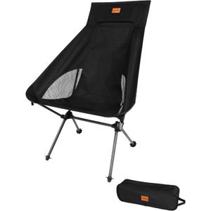 High Back Camping Chair, Carbon Fiber Frame 2.7 lbs Lightweight | ultralight camping chair carbon fiber frame portable ultra light support up to 330 lbs 600D Oxford fabric easy to clean