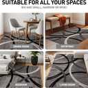 Rugshop Wavy Circles Design Area Rug, Carpet with Jute Backing for Kitchen, Entryway, or Office, Gray, 4' x 6'