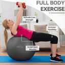 Fitvids Exercise Ball for Fitness, Yoga, Pilates with Quick Pump, Anti-Burst Slip Resistant Balance Ball, Size: 23-26in (58-65cm), L