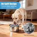 SCHITEC No Spill Dog Water Bowl for Large Dogs, 5.6L / 1.5 Gallon Stainless Steel Splash-Proof Slow Drinking Pet Dish with Floating Disk & Non-Slip Base, Mess-Free Design for Home or Travel-Gray