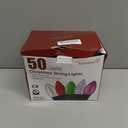 Minetom Vintage C9 LED Christmas Lights Outdoor Warm White, 50 Feet C9 String Lights for Christmas Tree Roofline Holiday Party Indoor Outdoor Garden Patio Backyard Cafe Xmas Decoration, Green Wire