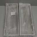 MyGift 16 x 6 Inch Rustic Torched Brown Wood Decorative Trays with Cutout Handles, Wooden Rectangular Table Centerpiece Ottoman Display Serving Platter, Set of 2