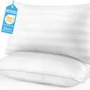 Queen Size Bed Pillows Set of 2 - Breathable Premium Down Alternative Pillows for Side, Back, and Stomach Sleepers Fluffy Hotel Quality Soft Microfiber Fill Skin-Friendly