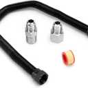 Stanbroil 1/2" OD x 3/8" ID 18" Non-Whistle Flexible Flex Gas Line with Brass Ends for NG or LP Fire Pit and Fireplace