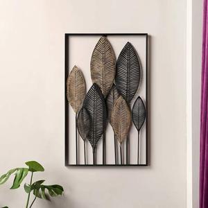 Wall Decor Vintage Iron Art Metal Wall Hanging Leaf Sculpture Unico Wall Hanging Ornament Beautiful Home Living Room Wall Decoration