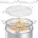 Fire Pit Spark Shield Cover & Grill Grate for Solo Stove Bonfire 19.5",304 Stainless Steel Outdoor Spark Screen with Stand & 2 Guide Sticks,Fire Pit Lid & Cooking Accessories
