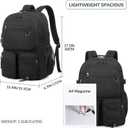 Lohol Water Resistant Daypack with Mulitiple Pockets for School Travel Outdoor College, 15.6 inch Laptop Backpack for Men and Women (Black)