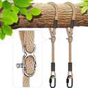 BeneLabel Tree Swing Ropes, Hammock Tree Swings Hanging Straps, Adjustable Extendable, for Outdoor Swings Hammock Playground Set Accessories, 5ft(60"), 2 Pack, Raw White (1.5m)