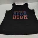 Women's Here for The Boom Tanks Tops 4th of July Shirts Graphic Tee Patriotic Independence Day Sleeveless Shirt (X-Large, Black)