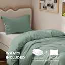 Bedsure Duvet Cover Twin/Twin XL Size - Soft Double Brushed Bedding Set for Kids & Adults, Zipper Closure, 2 Pieces, Includes 1 Duvet Cover (68"x90") & 1 Pillow Sham, NO Comforter, Sage Green