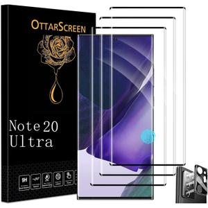 Galaxy Note 20 Ultra Screen Protector, Tempered Glass Screen Protector3+1 Pack  Camera Lens Protector, 9H Hardness Tempered Glass Screen Protector for Samsung Galaxy Note 20 Ultra