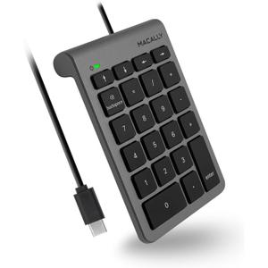 USB C Wired Number Pad for Mac - 10 Key USB Keypad, Type C Numeric pad, Number Keypad for Keyboard and Number Pad for Laptop, MacBook Pro/Air, iMac, and PC - 5ft Cable Numpad - Space Grey Keypads