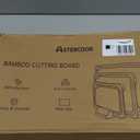 Astercook Deep-Carbonized Bamboo Cutting Boards for Kitchen with Wood Storage Stand, Reversible Charcuterie & Chopping Boards with Juice Grooves and Easy-Grip Handles, Knife-Friendly, Kitchen Gift