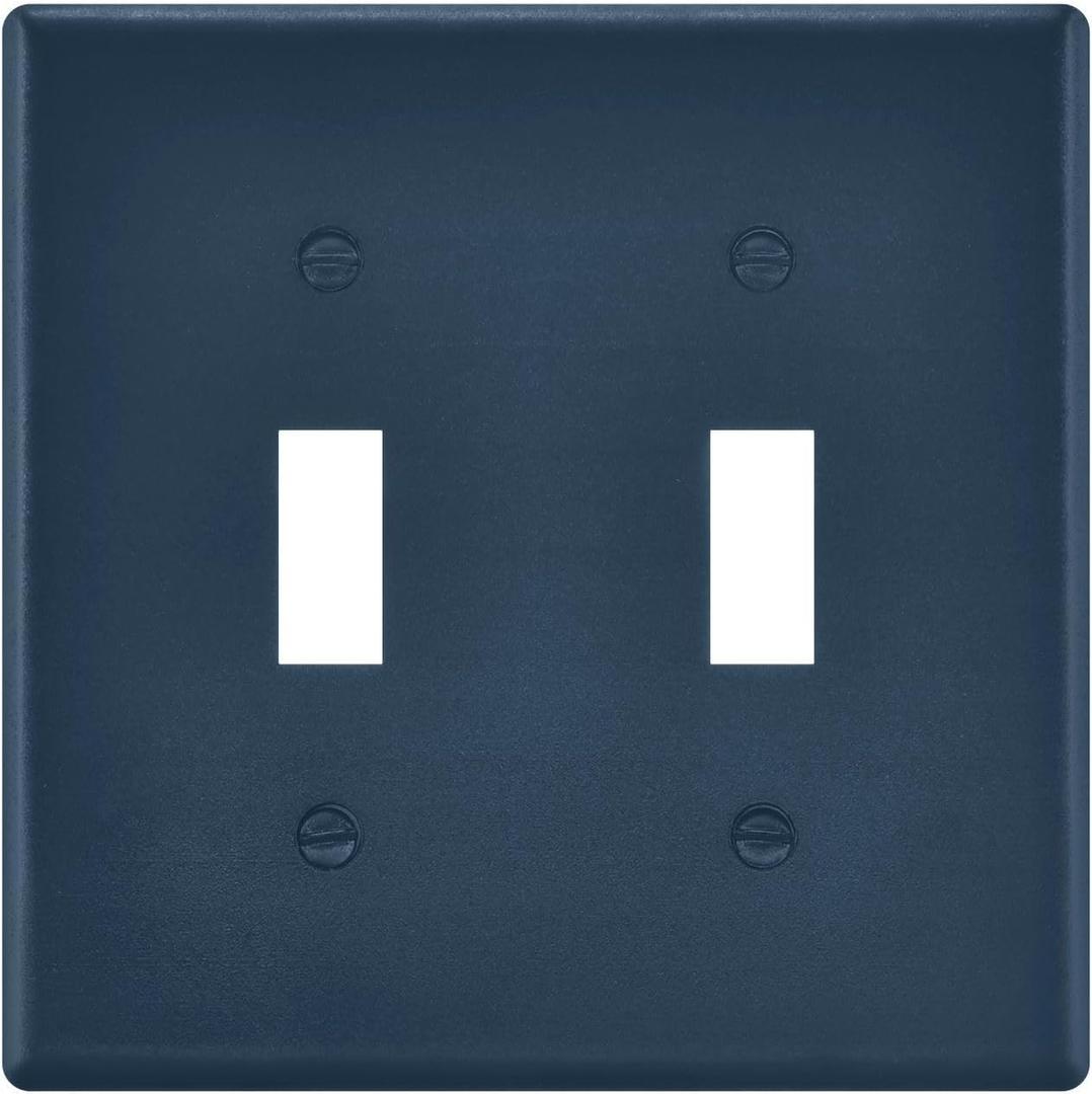 Navy Blue Light Switch plate Cover 2 Gang Toggle Switch Wall Plate Decorative Outlet Covers Home Decor H4.46 xL4.56in