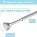 KXLIFE 2 Pack Spring Tension Rod, 1/2-inch Decorative Tension Drapery Rod for Window, Nickle, (17-26 Inches)