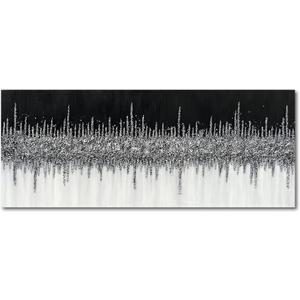 Art Hand-Painted Black and Gray Wall Art Textured Oil Paintings Modern Abstract Wall Art Home Decor 24x60 Inches, 24"L x 48"W