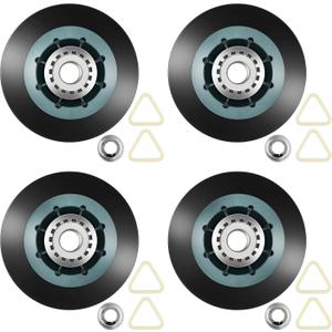 WPW10314173 W10314173 Dryer Drum Support Roller Kit Dryer Drum Rollers Replaces W10314171 8536973 8536974 AP6019303 PS11752609 Suitable for maytag kenmore whirlpool kitchenaid Dryers-4PCS