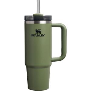 Stanley Quencher H2.0 Tumbler with Handle and Straw 30 oz | Flowstate 3-Position Lid | Cup Holder Compatible for Travel | Insulated Stainless Steel Cup | BPA-Free | Dried Pine
