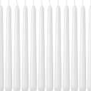 12 Pack White Taper Candles - Taper Candles 10 Inch Dripless, Smokeless & Unscented - 8 Hours Long Burning - Tall Candlesticks - Ideal for Weddings, Dinner Parties, Home Decor, Birthday Party