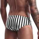 AIMPACT Mens Stripe Swim Briefs Retro Swimwear Sexy Bikini Swimsuit Print Bathing Suit