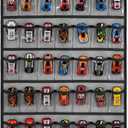 Toy Car Storage Organizer Hanging Toy Wheels Cars Holder Matchbox Cars Display Case with 42 Clear Pockets (One Side-Grey)