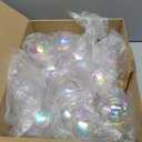 Funtery 24 Pcs Christmas Iridescent Clear Ornaments Balls Iridescent Christmas Balls for Tree Crafts Fillable Transparent DIY Hanging 2.5 Inch Rainbow Ball for Holiday Decor (Iridescence Style)