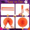 Pasimy 3D Halloween Bulletin Board Decorations Set Halloween Classroom Decor DIY Paper Fans Spooky Ghost Witch Pumpkin Cutouts Fall Border for Trick or Treat Home Office Wall Door Supplies(Classic)