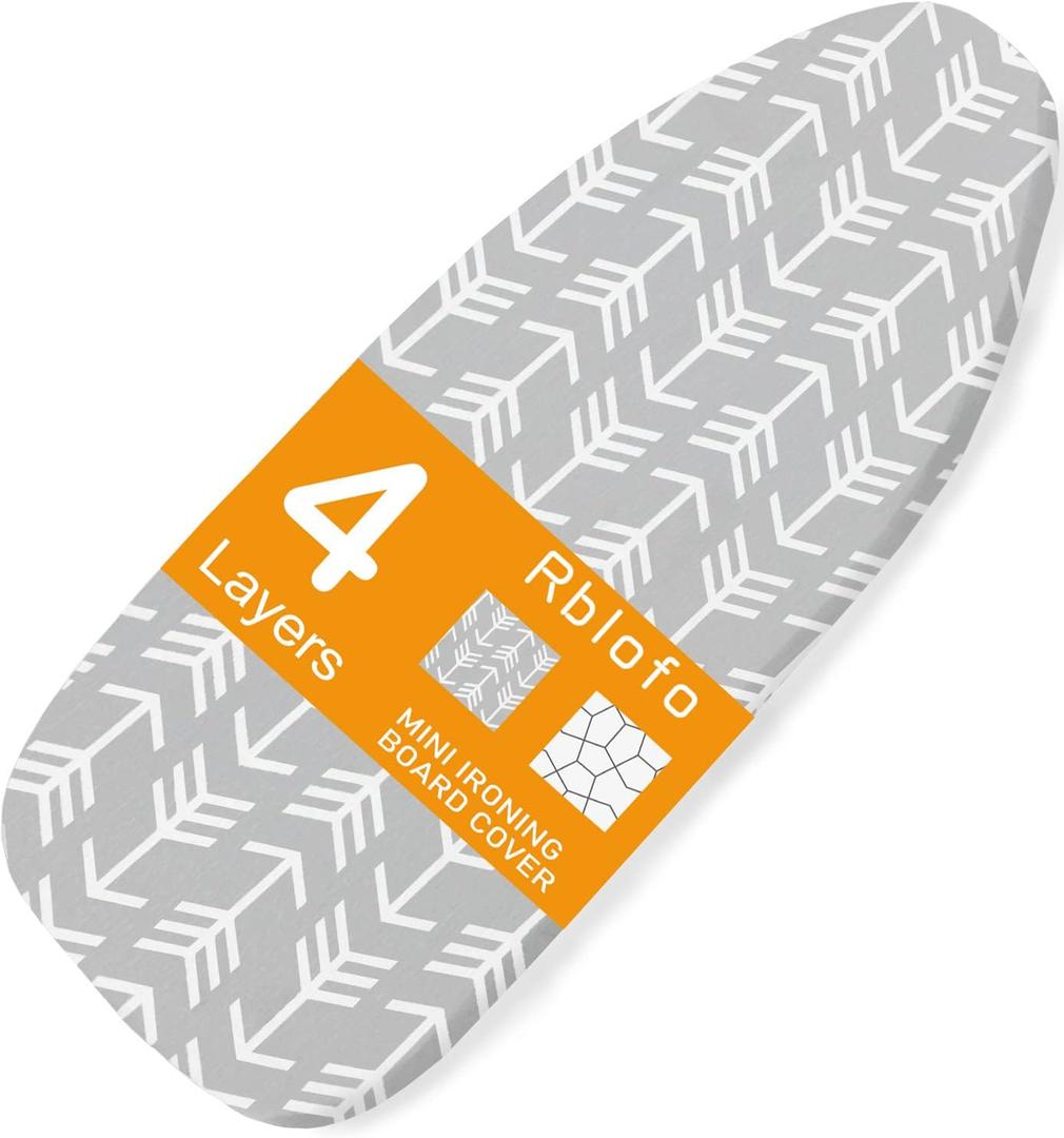 12 x 32 Tabletop Ironing Board Cover and Premium Heavy Duty 4 Layer Pad Extra Thick Padding, Heat Reflective and Stain Resistant with Elasticized Edges 12.5 x 32 inch Iron Board Covers