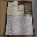 Wedding Invitation Accessories Kit, Pre-Folded Vellum Jackets for 57 Invitations with Wax Seal Stickers, Ribbon & Dried Flowers, Elegant Wedding Invitation Accessories for DIY Bridal Invites (White-Rose, 50)