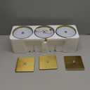 UME 3 Pack Cordless Table Lamp, Battery Operated Lamp - Portable Waterproof Rechargeable Table Lamp w/ 3 Color Temps & Stepless Dimming for Dinner, Desk, Cafe, Outdoor (Brushed Gold)