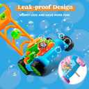 SLOOSH Bubble Lawn Mower Toddler Toys - Spill-Proof Bubble Machine Pretend Gardening Play Toy for Age 1 2 3 1-3 Year Old Baby Boys Indoor Outdoor Use, Easter Basket Stuffers Birthday Gifts (Blue)