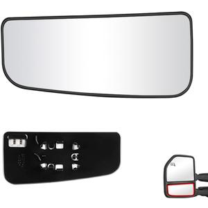 Senzeal Driver Side Heated Lower Mirror Glass Replacement for Ford F150 Truck 2015-2020 Ford F250 F350 Super Duty F450 F550 Truck 2017-2022 Towing Mirror FL3Z17K707V (Left Side)