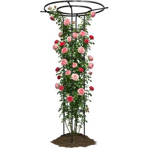 Garden Trellis for Climbing Plants Outdoor,70.9 Inch Mushroom Top Trellis, Height Adjustable Thick Twisted PE-Coated Metal Pipe,Plant Support for Potted Plants Vine Rose Clematis Vegetables