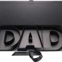 Father's Day DAD Letter Box Fillable Sweet Charcuterie Flower Arrangement Gift Holder Birthday Decorative (Black)