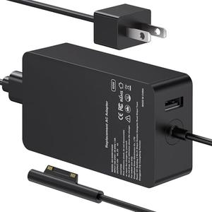 Surface Pro Laptop Charger 65W Compatible with Microsoft Surface Pro 7, 10, 9, 8, 7+, 6, 5, 4, 3, X, Windows Surface Laptop 6, 5, 4, 3, 2, 1, Surface Go Tablet, Surface Book 3, 2, 1, Support 44W, 36W
