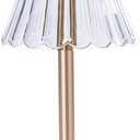 HEQET Cordless Table Lamps for Home,Table,Dining Room, Gold Rechargeable Lamps, USB Charge 12'' Tall LED Brass Portable Outdoor Indoor Table Lamp with Built-in Dimmer (Champagne Gold)