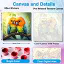 Artunion Framed Paint by Numbers Kit for Adults Beginners & Kids Ages 8-12,Couple Bird Paint by Number with Frame,Birds in Love Animal Paint by Numbers Kit on Canvas 10 * 10 Inch Without Easel (ZXT-320-F)