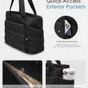 Tote Bag for Women with Zipper, Quilted Puffer Tote Bag with Compartments, Lightweight Puffy Work Bags for Women Travel