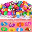 [ 6 Surprise Gold Eggs ] 100 Pack Prefilled Easter Eggs with Assorted Toys Inside, Truly Pre Filled Plastic Easter Egg Filles Fidget Toys Easter Hunt, Basket Stuffers Party Favors for Kids Boys Girls