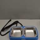 Heated Cat Bowl for Outdoor Cats, Outdoor Heated Pet Bowl with Raised Brackets to Protect Pet's Neck, 56 OZ Heated Water Food Bowls for Kitty Feral Cat, Provide Warm Water and Food in Winter. (Blue)