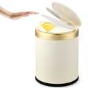 Automatic Motion Sensor Bathroom Trash Can with Lid, 3.7 Gallon Touchless Trash Garbage Bin Large Trash Cans Trashcan - White