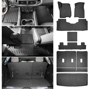 Cargo Mat Floor Mat Fit for Chevy Tahoe 2022-2025 7-Seater Floor Liner Cargo Backseat Protector for 2024 Chevrolet Tahoe Accessories(Cargo Mat+Floor Mat+Seat Back Cover, 22-25 Tahoe 7-Seater)