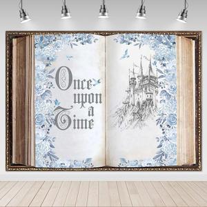 Mocsicka Once Upon a Time Backdrop 7x5ft Fairy Tale Book Princess Party Decorations Ancient Castle Photo Backdrops Old Opening Magic Book Romantic Story Wedding Birthday Photography