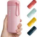 Small Water Bottle 10oz, Small Insulated Water Bottle for Hot&Cold Drinks, Water Bottle Purse with Carry Handle - 100% Leakproof Perfect for School, Travel...(Pink)