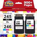 myCartridge SUPRINT 245XL Ink Cartridge Replacement for Canon 245XL 246XL Combo Pack PG-245XL CL-246XL Compatible for Canon ink 245 and 246 for Pixma MG2522 TS3122 TS3322 MX490 TR4520 Printer (2 Pack)