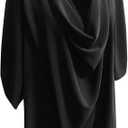 3/4 Sleeve Tops for Women Summer Cowl Neck Batwing Sleeve Blouses Business Casual Fashion Loose Shirts Trendy, S